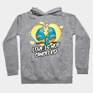 Love Is Not Canceled with cute birds in love Hoodie